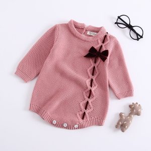 różowy sweterek dziewczecy body sweterkowe