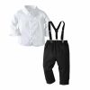 garnitur chłopięcy czarne spodnie z białą koszulą i szelkami