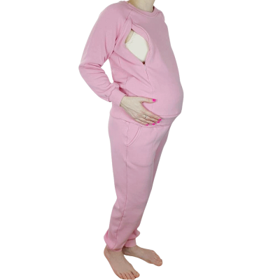 dres ciążowy komplet do karmienia różowy