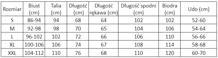 wymiary dresów