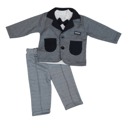 szary garnitur dla niemowlaka
