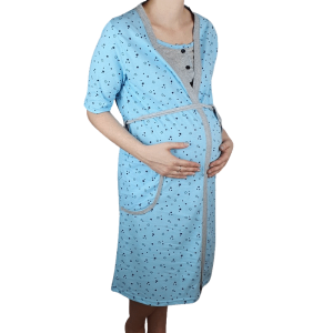 szlafrok do koszuli nocnej ciążowej niebieski