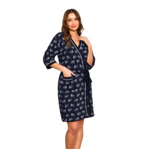 szlafrok ciążowy granatowy w serca