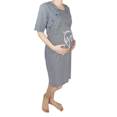 koszula nocna ciążowa do karmienia w paski koszula do karmienia xl