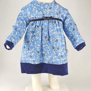 sukienka niemowlęca z długim rękawem niebieska