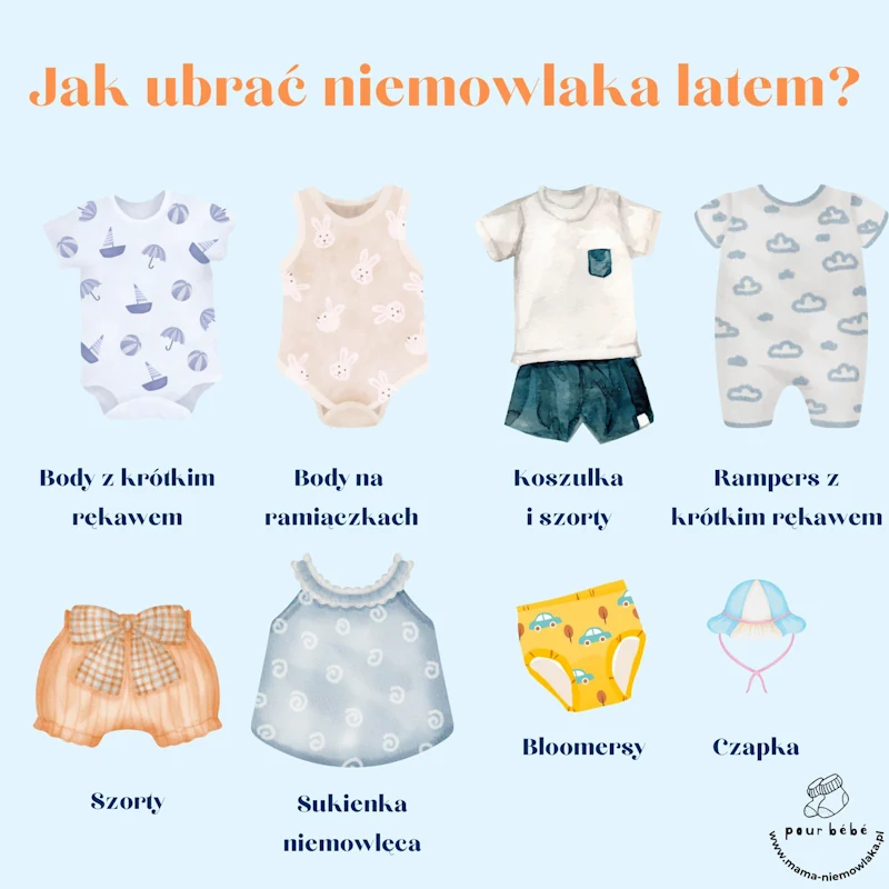 jak ubrać niemowlaka latem