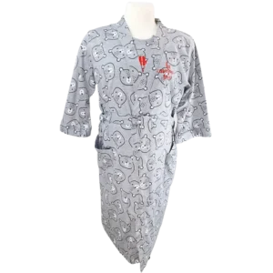 zestaw szlafrok i koszula ciążowa szary w misie