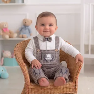 komplet niemowlecy dla chlopca kratka