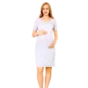 koszula do karmienia szara w różowe serca modelka