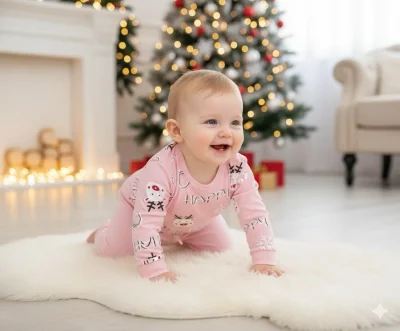 dres świąteczny dla dziewczynki happy różowy dres dla niemowlaka dziewczynki