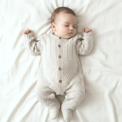 rampers sweterkowy kremowy