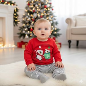 świąteczne ubranko dla niemowlaka dres dla niemowlaka bałwanek
