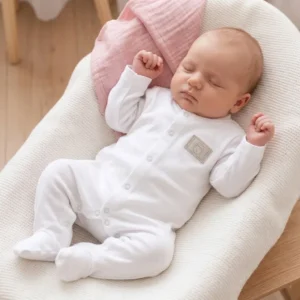 bawełniany biały pajacyk niemowlęcy gładki