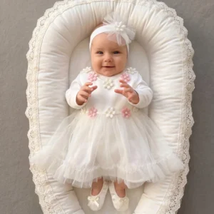 biała sukienka do chrztu 62 zestaw