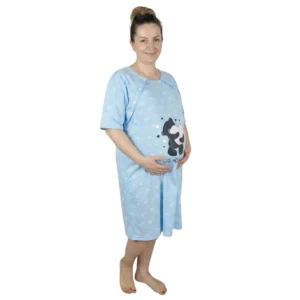 koszula nocna do karmienia duże rozmiary niebieska koszule do karmienia duże rozmiary