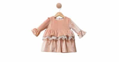 sukienka niemowlęca welurowa beżowa