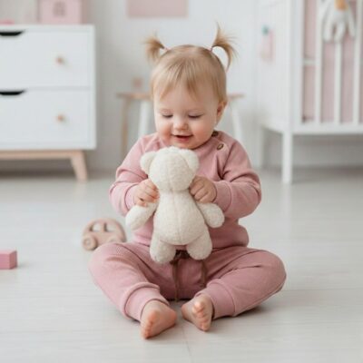 komplet prążkowany dla dziewczynki różowy dresy dla niemowląt