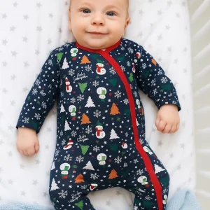 pajacyk świąteczny dla niemowląt granatowy