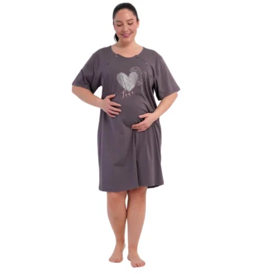 koszula do karmienia brązowa plus size