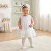 biała tiulowa sukienka dla dziewczynki niemowlaka