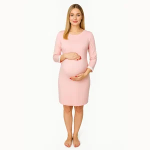 elegancka koszula ciążowa różowa do karmienia na suwak
