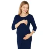 Elegancka koszula do karmienia - granatowa na suwak