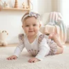 body i bloomersy komplet ubranek z opaską beż