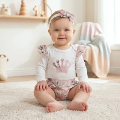 body i bloomersy z opaską róż