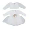 biała sukienka niemowlęca z bolerkiem ażurowym