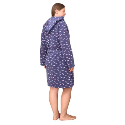 Szlafrok plus size ciążowy polarowy z kapturem - grafitowy