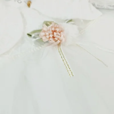 Sukienka na Chrzest dla dziewczynki z bolerkiem – biała