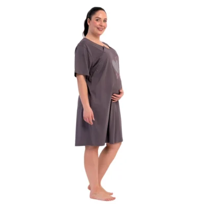 koszula do karmienia brązowa plus size