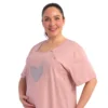 koszula nocna plus size do karmienia różowa
