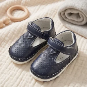 granatowe buty niechodki dla chłopca buciki niemowlęce